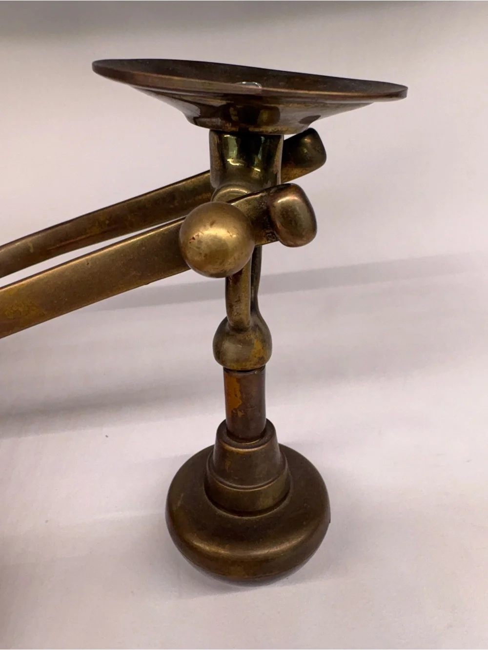 Vintage Solid Brass Gimbaled Ship's Wall Sconce Candle Holder Nautical Marine